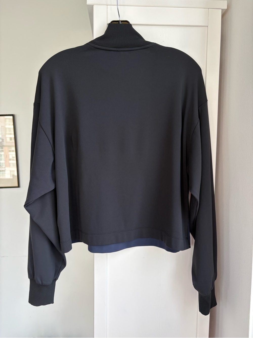 Athleta Navy and Black Mock Neck Pullover - Picture 5 of 9